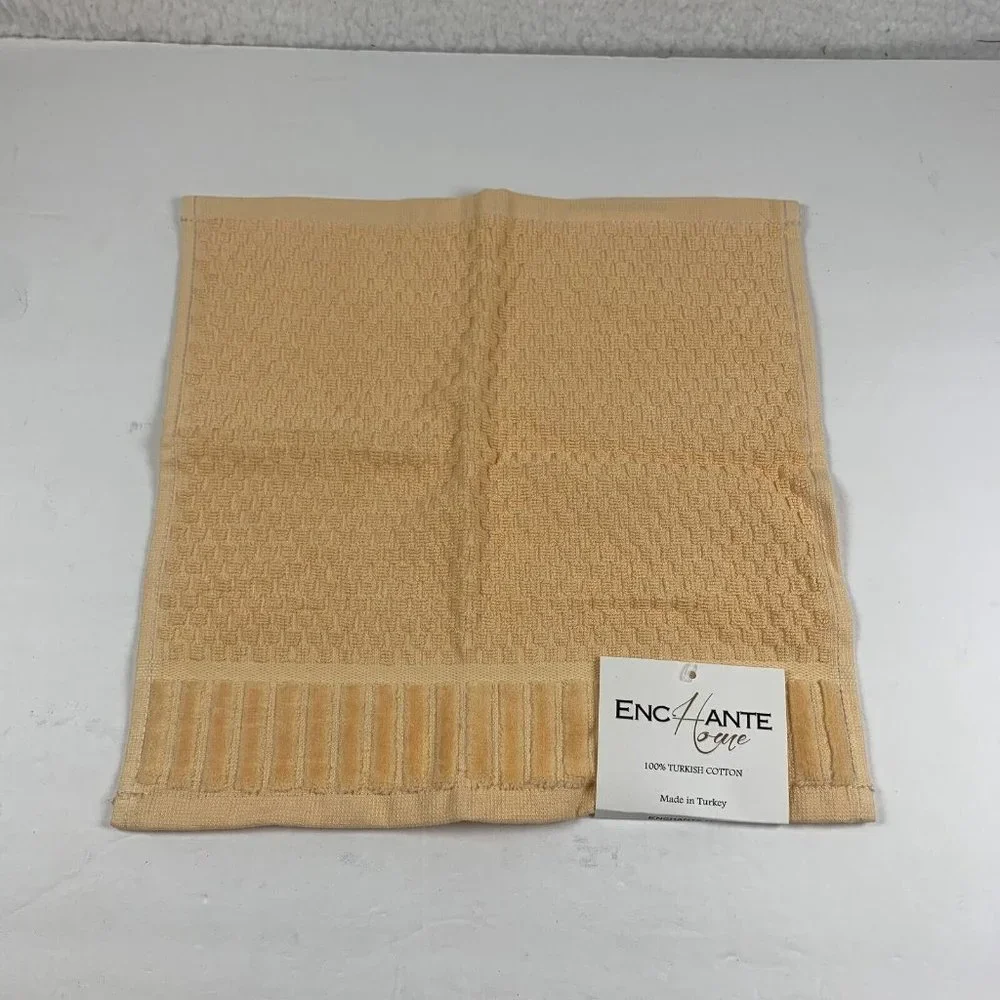Enchante Home Timaru Wash‎ Towel 12x12 Salmon Turkish Cotton 4-Pieces 6132